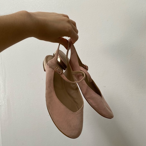 Zara Pink Slingback Suede Ballet Flats - Picture 5 of 5
